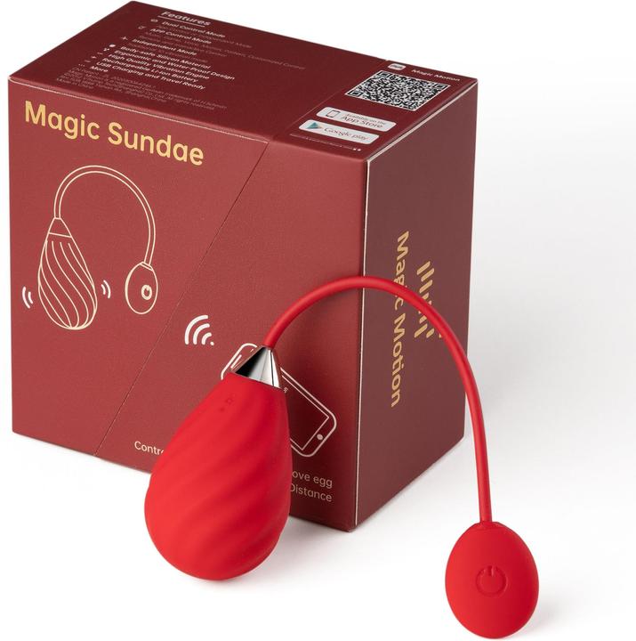Actual product image Magic Motion Magic Sundae App Controlled Love Egg Red
