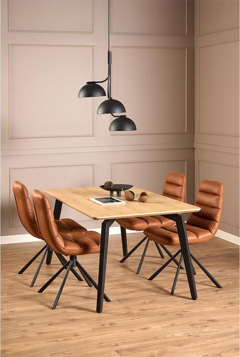 Produktbild AC Design Cadiz Esstisch Basel-Stoff, beige 24, Sockel aus (160 x 90 x 75 cm)