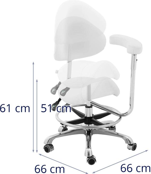 Image du produit Physa Siège-selle de cheval avec accoudoir - Dossier et siège réglables en hauteur - 51 - 61 cm - 150 kg -