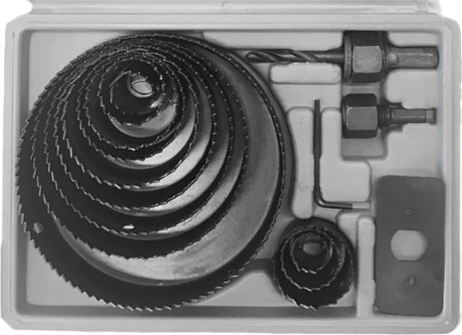 Actual product image Hole saw set 16 pieces with drill bits Hole saw set (19-127 mm)