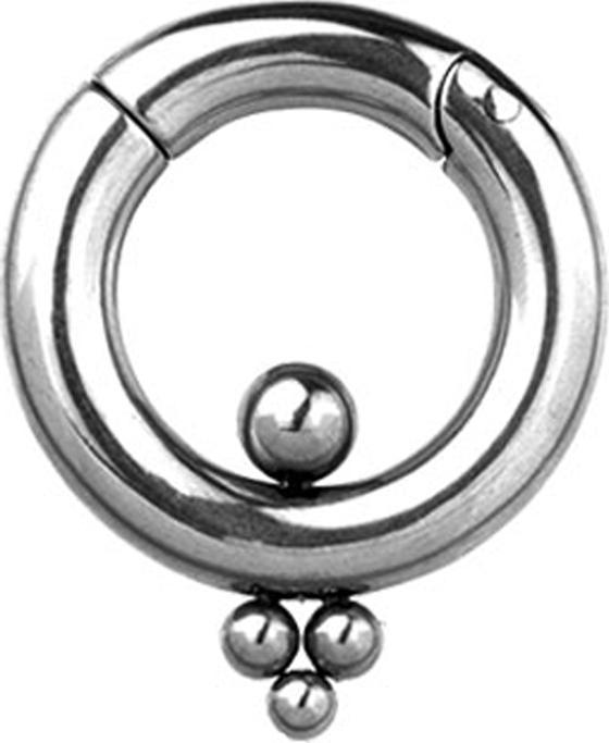 Produktbild Star Piercing Ohrgewicht Segmentring klappbar silber vier Kugeln (Chirurgenstahl 316L)