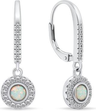 Brilio Silver - Decent silver earrings with opals EA1167W