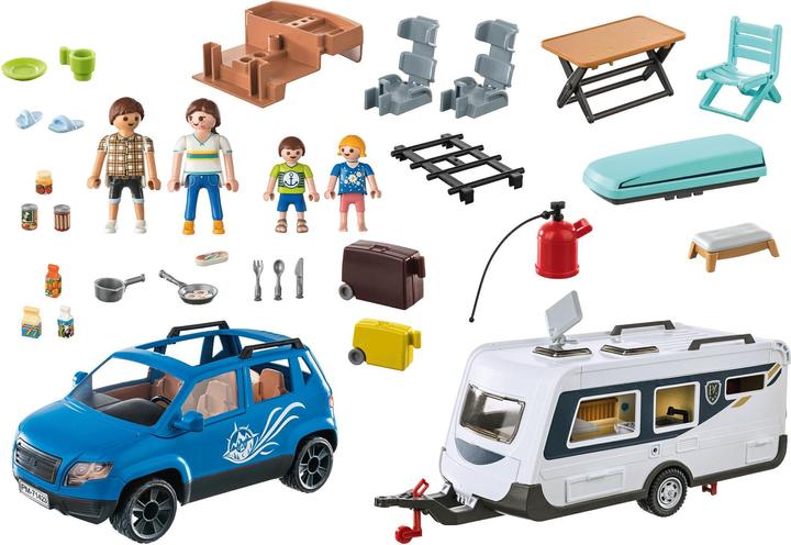 Image du produit Playmobil 71423 Caravane avec voiture (71423, Playmobil Family Fun)