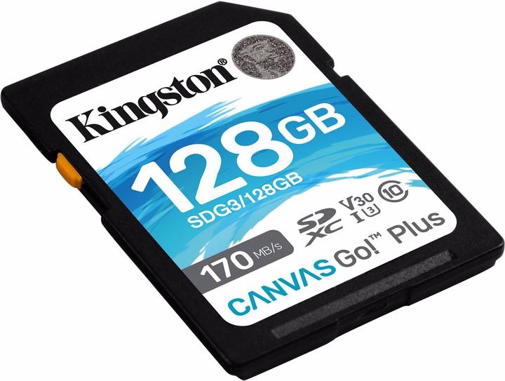 Image du produit Kingston Canvas Go! Plus (128 Go, SDXC, U3, UHS-I)