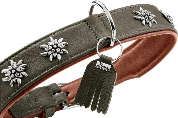 Actual product image Hunter Collar Munich 55/M, cowhide, green/cognac, neck circumference (Dog, General)