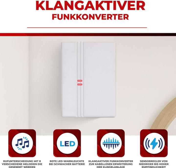 Immagine prodotto Heidemann Set di suonerie wireless HX Action (estensione del campanello wireless) (Senza fili)
