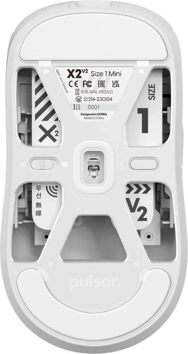 Actual product image Pulsar Gaming Gears X2 V2 Mini White - Muis (Cable, Wireless)