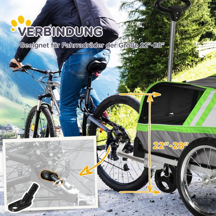 Image du produit PawHut Remorque pour chien 2 en 1 Trolley