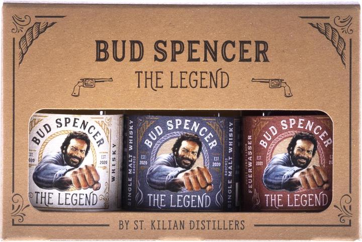 Image du produit St. Kilian Distillers Bud Spencer THE LEGEND Miniset 42,7% vol. 3x0,05l en coffret cadeau (Malt mélangé, 3 x 5 cl)
