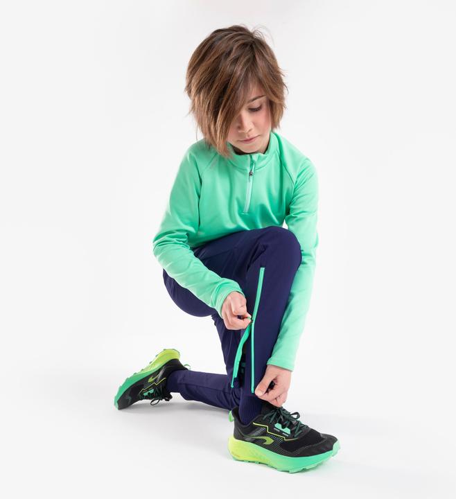 Produktbild Kiprun Laufhose Kinder warm mit Reissverschluss - Warm 900 dunkelblau/grün (122)