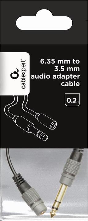 Actual product image Gembird CableXpert 6.35mm to 3.5mm Audio Adapter Plug A-63M35F-0.2M (0.20 m, 3.5mm jack (AUX))
