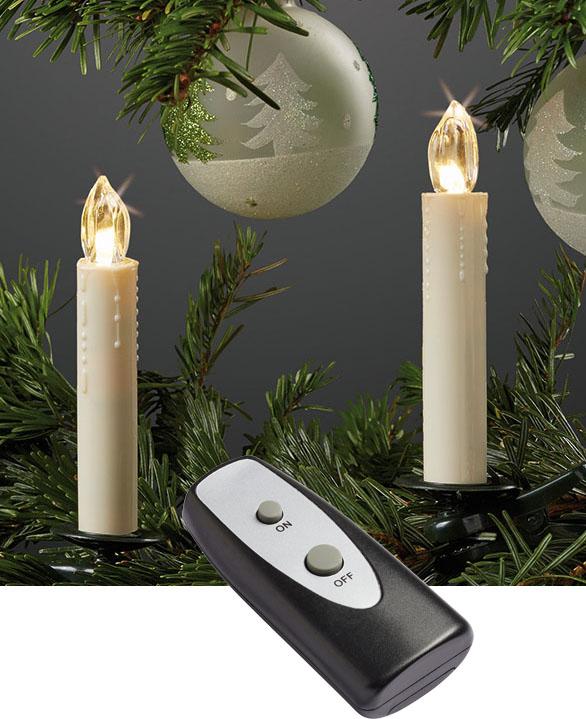 Produktbild Hellum LED-Weihnachtsbaumkerzen kabellos BASIS-SET 10 BS ww, Box (1 x)