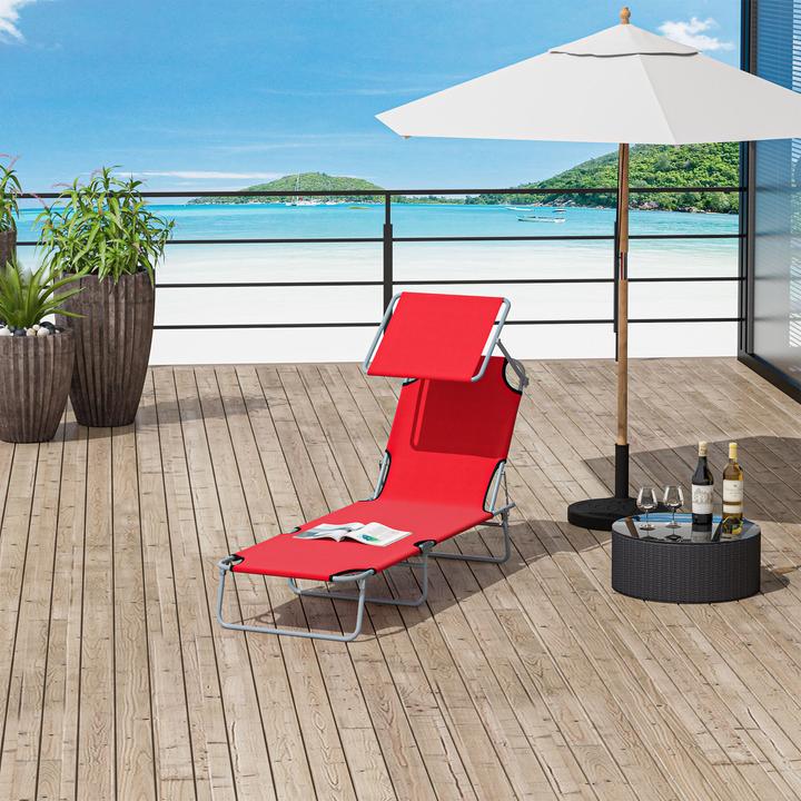 Produktbild Outsunny Sonnenliege mit Sonnenschutz (187 cm)