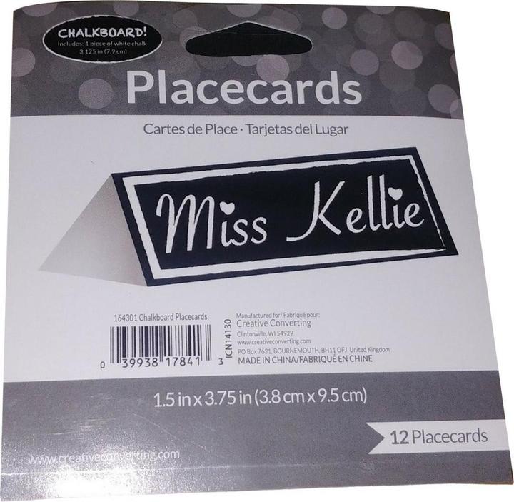 Immagine prodotto Creative Party Miss Kellie Carta Lavagna per gesso Segnaposto Misura Confezione 12