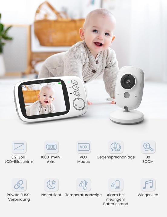 Image du produit GHB Babyphone mit Kamera und LCD-Display (Vidéo et audio)