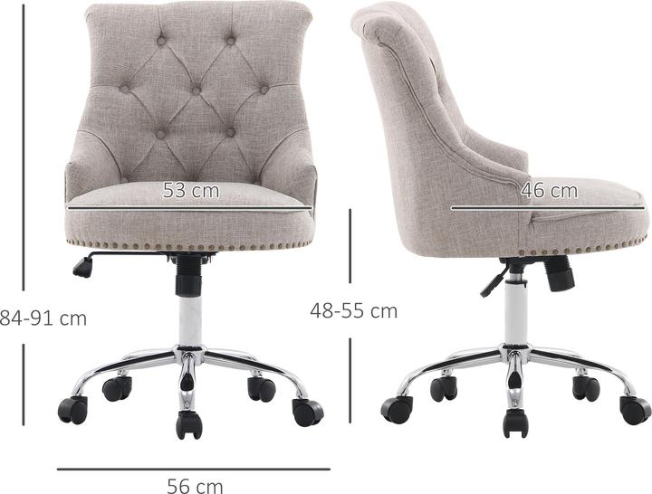 Immagine prodotto Homcom Polsterstuhl mit Chesterfield-Lehne