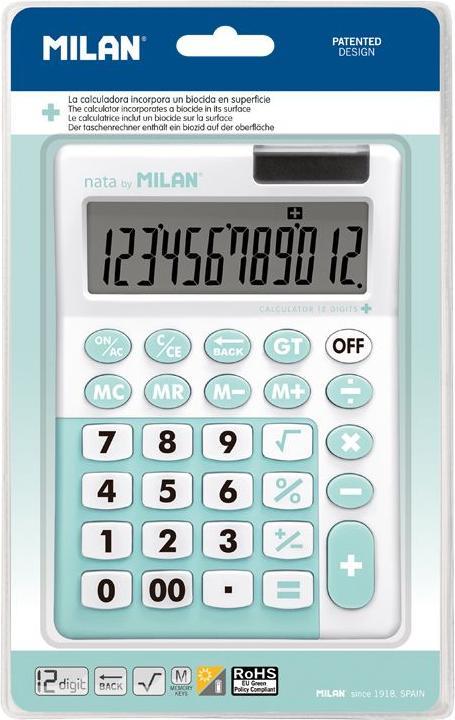 Produktbild Rechner Rechner 12 pos. Antibakterielles grünes MAILAND (Batterien, Solarzellen)