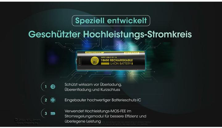 Produktbild Nitecore Li-Ion Akku Typ 18650 - 3600mAh - NL1836R