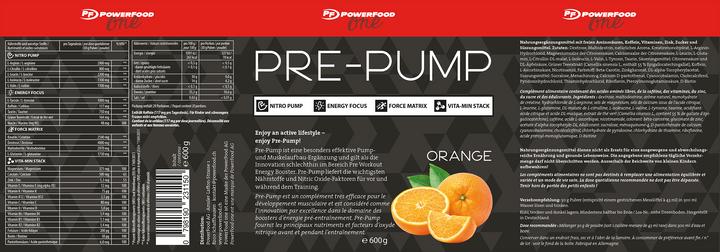 Produktbild PowerFood One Pre-Pump (Orange, 1 Stk., 600 g)