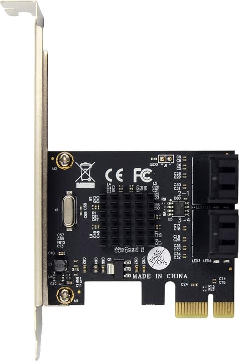 Produktbild InLine Schnittstellenkarte, 4x SATA 6Gb/s, mit 4x SATA, PCIe 2.0 (PCI-Express)