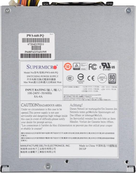 Actual product image Supermicro PWS-668-PQ (668 W)