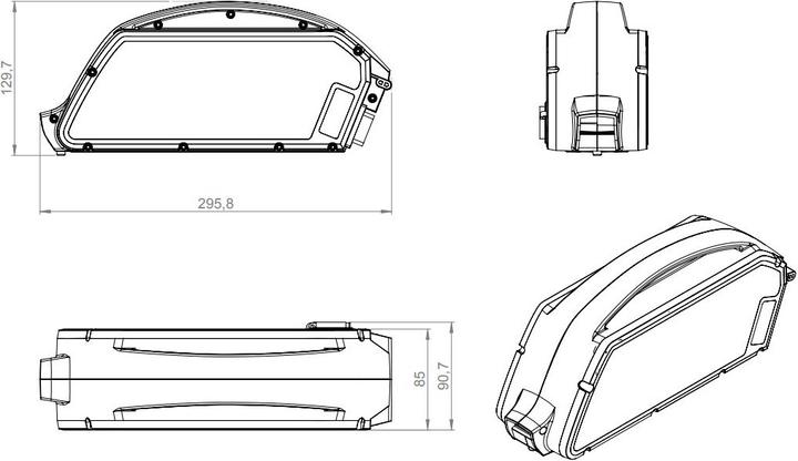 Produktbild E-Bike-Vision Unterrohrakku Bosch Classic Line (612 Wh, E-Bike Akku)