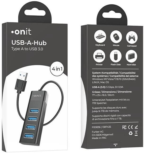 Actual product image Onit F00836 (USB-A, 4 Ports)