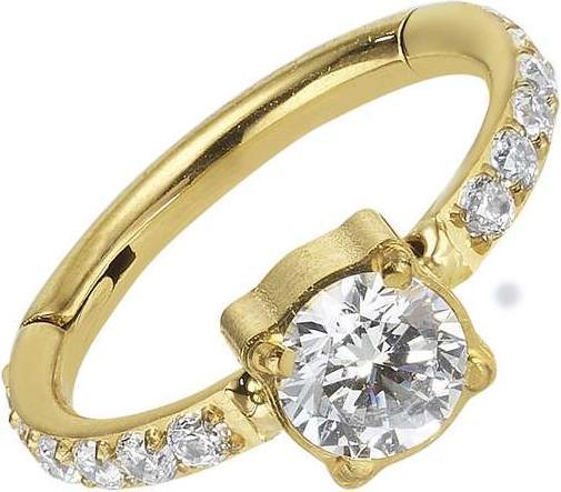 Produktbild Bijouteria Ohrpiercing (Titan, Kristall, PVD Beschichtung (goldfarbig))
