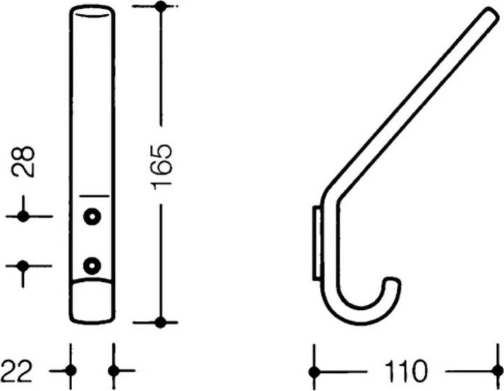 Immagine prodotto Hewi Appendiabiti 477.90.070 singolo Sporgenza 108 mm Poliammide 99 bianco puro Altezza 163 mm