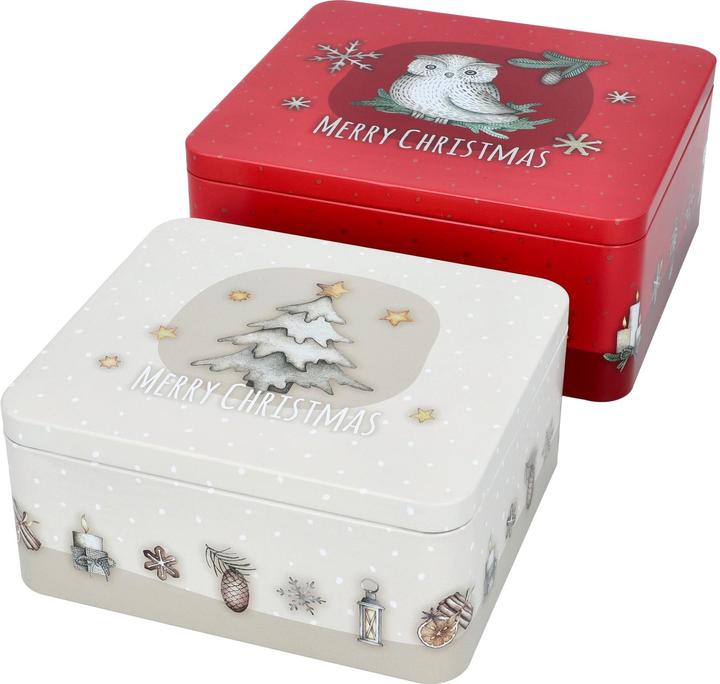 Birkmann Guetzli-Dose Merry Christmas Gross Set, 2-teilig