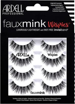 Produktbild Ardell Faux Mink Wispies Synthetic Vegan Eyelashes Black - Pack of 4 (Künstliche Wimpern)