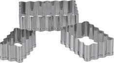 Actual product image Patisse Stainless Steel Rectangle Cookie Cutter Set 3 pieces