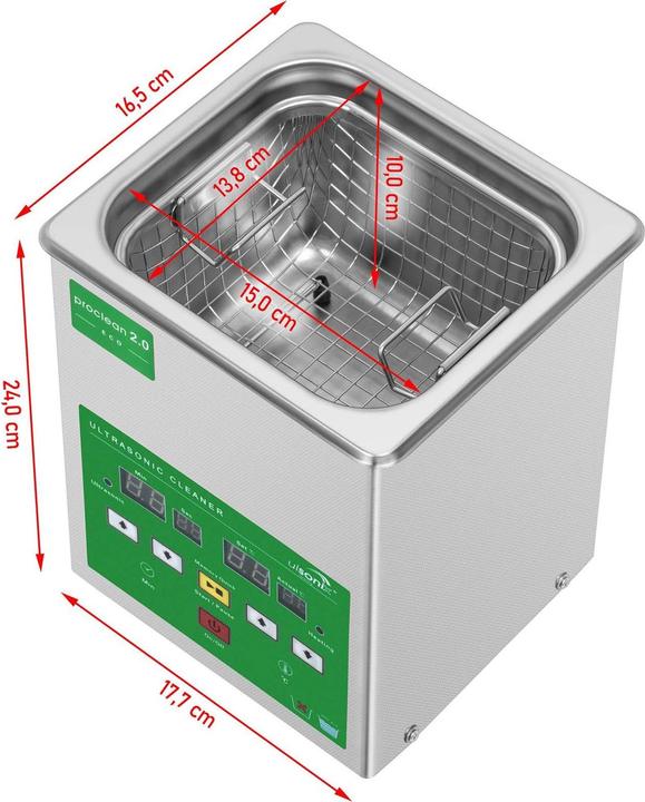 Actual product image Ulsonix Ultrasonic Cleaner - 2 litres - 60 W - Memory-Quick Eco (40 kHz, 2000 ml)