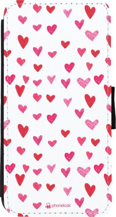 Produktbild PhoneLook Hülle Wallet schwarz Valentine 2022 Many pink hearts (Apple iPhone XR)