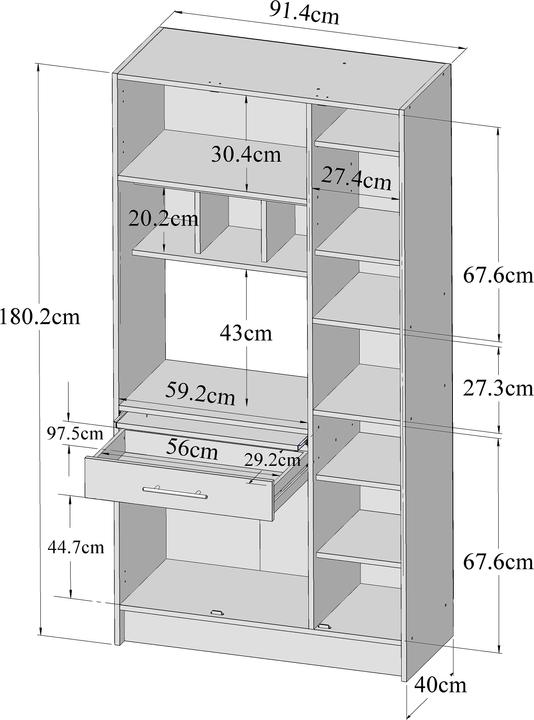 Image du produit Temahome Louise (91 x 40 x 180 cm)