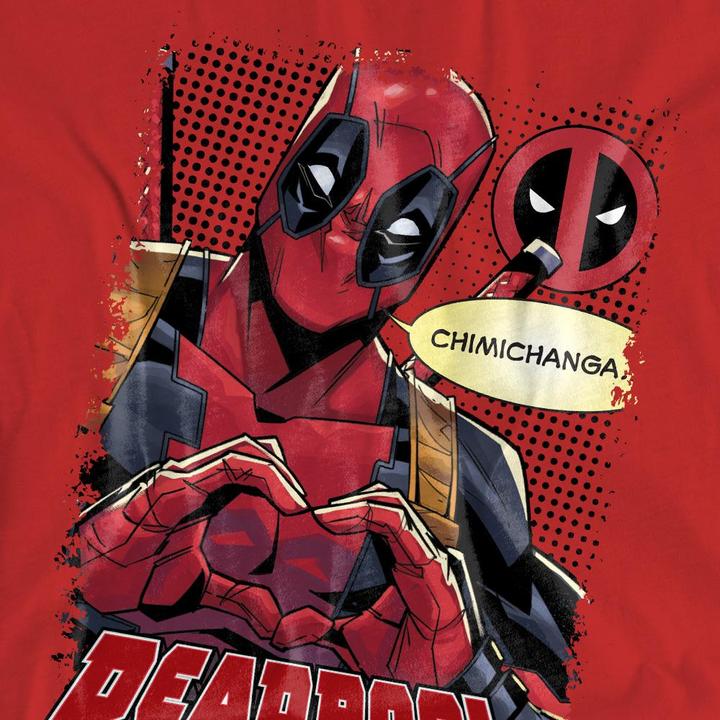 Actual product image Deadpool Unisex Adult Chimichanga Heart T-Shirt (S)