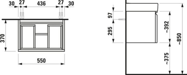 Produktbild Laufen Waschtischunterbau PRO A PRO A 550x390x370mm graphit (550 x 370 x 390 mm)
