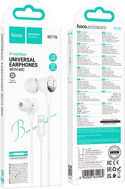 Immagine prodotto Hoco M116 Benevolent Kabelgebundenes Headset Weiss (Cablato)
