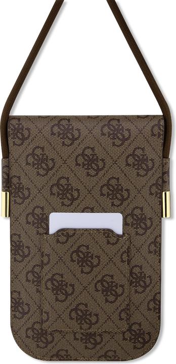 Actual product image Guess PU 4G Metal Logo Script Phone Bag - brown (Universal)
