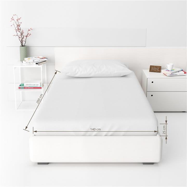 Actual product image Domoletti FITTED SHEET SATEEN 140X200+25 WHITE (140 x 200 cm)