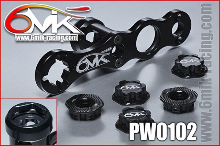 Image du produit 6MIK Clef à roue + 5 ecrous borgnes noir