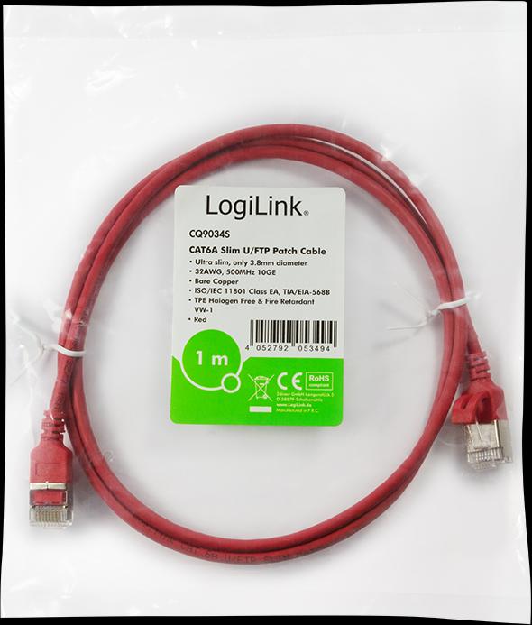 Produktbild LogiLink Netzwerkkabel (STP, CAT6a, 1 m)