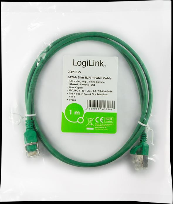 Produktbild LogiLink Netzwerkkabel (STP, CAT6a, 1 m)