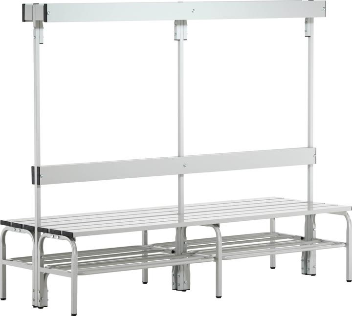 Produktbild Sypro Umkleidebank für Feuchträume mit Rückenlehne, doppelseitig (40 cm, 28 cm)