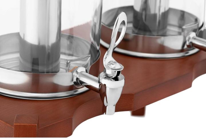Actual product image Royal Catering Saftspender 2 x 7 L Saftdispenser Gastro Getränkespender Holzrahmen Zapfhahn