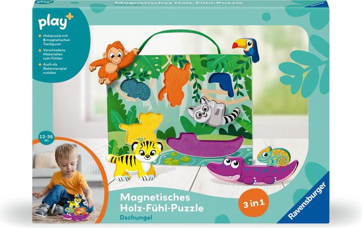 Produktbild Ravensburger Magnetisches Holz-Fühl-Puzzle: Dschungel (6 Teile)
