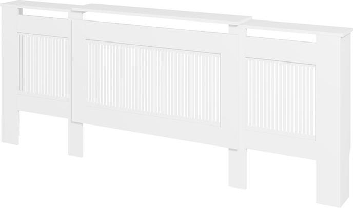 Image du produit Swisshandel24 Heizkörperverkleidung ausziehbar Heizkörperabdeckung mit Ablage, Lamellen Weiss