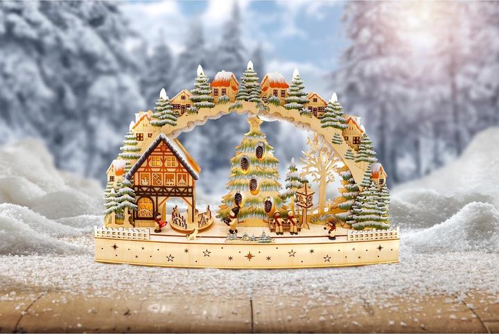 Produktbild HTI-Living Leuchtbogen LED Winterdorf mit Zapfen