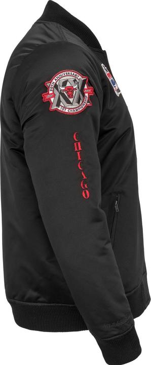 Produktbild Mitchell & Ness M&N Satin Bomber Jacke - PATCHES Chicago Bulls schwarz - L (L)