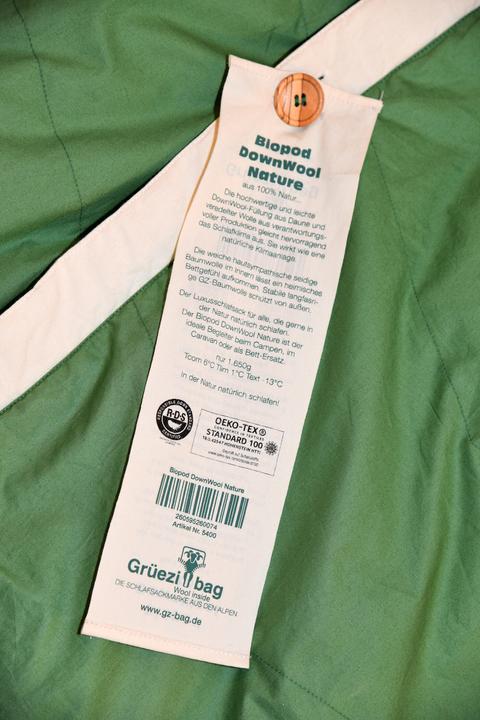 Actual product image Grüezi Bag Biopod DownWool Nature Comfort (215 cm)